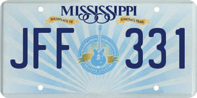 MS license plate JFF331
