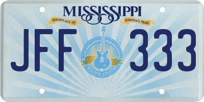 MS license plate JFF333