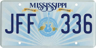 MS license plate JFF336