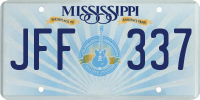 MS license plate JFF337