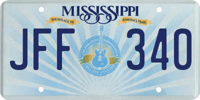 MS license plate JFF340