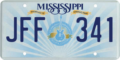 MS license plate JFF341