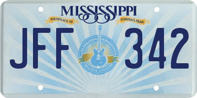 MS license plate JFF342