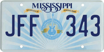 MS license plate JFF343