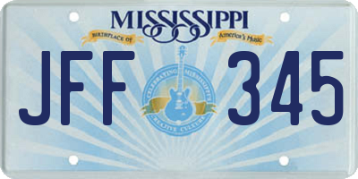 MS license plate JFF345