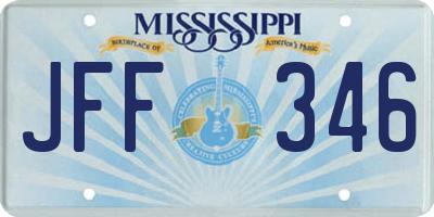 MS license plate JFF346