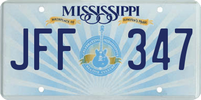 MS license plate JFF347