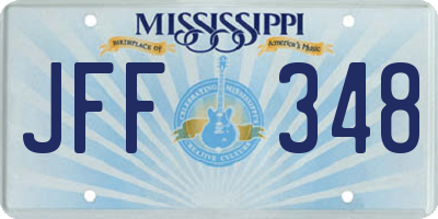 MS license plate JFF348