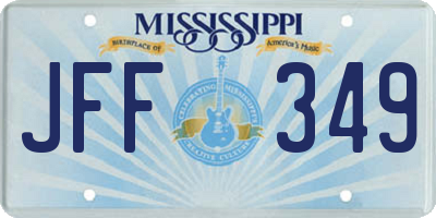 MS license plate JFF349