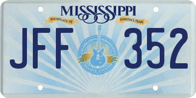 MS license plate JFF352