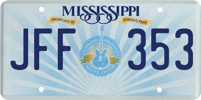 MS license plate JFF353