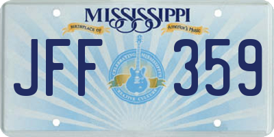 MS license plate JFF359