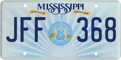 MS license plate JFF368