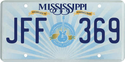 MS license plate JFF369