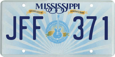 MS license plate JFF371