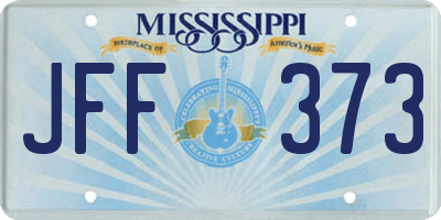 MS license plate JFF373