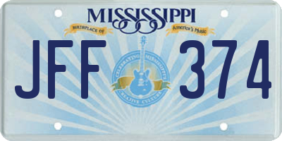 MS license plate JFF374
