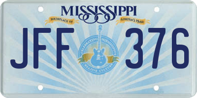MS license plate JFF376