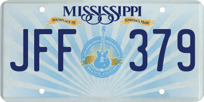 MS license plate JFF379