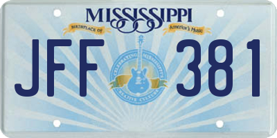 MS license plate JFF381