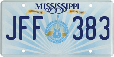 MS license plate JFF383