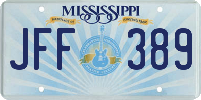 MS license plate JFF389