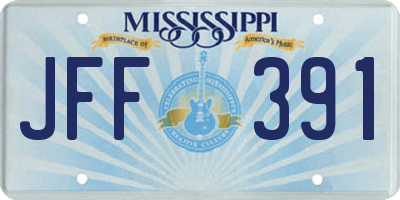 MS license plate JFF391