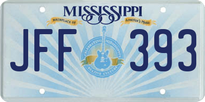 MS license plate JFF393