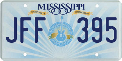 MS license plate JFF395