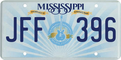 MS license plate JFF396