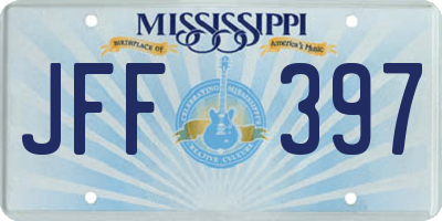 MS license plate JFF397