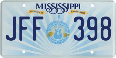 MS license plate JFF398