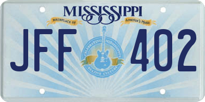 MS license plate JFF402
