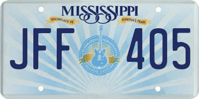 MS license plate JFF405