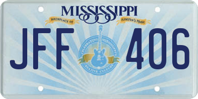 MS license plate JFF406