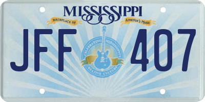 MS license plate JFF407