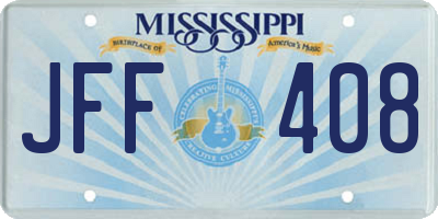 MS license plate JFF408