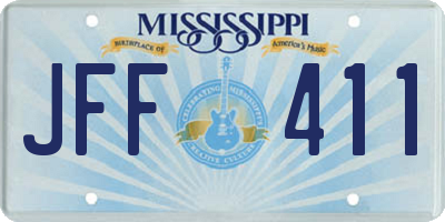 MS license plate JFF411