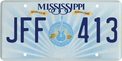 MS license plate JFF413