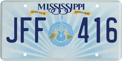 MS license plate JFF416