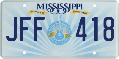 MS license plate JFF418