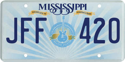 MS license plate JFF420