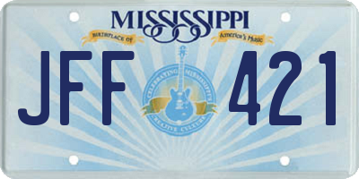 MS license plate JFF421