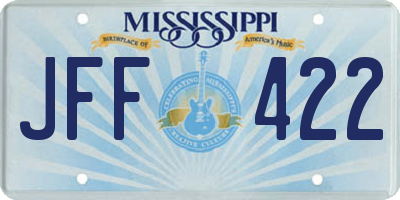 MS license plate JFF422