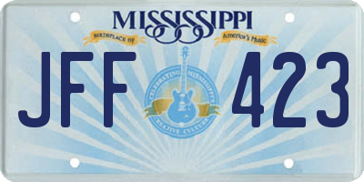 MS license plate JFF423