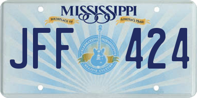 MS license plate JFF424