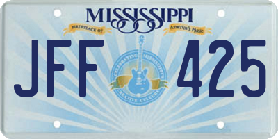 MS license plate JFF425