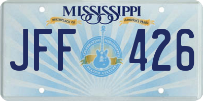 MS license plate JFF426