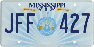 MS license plate JFF427