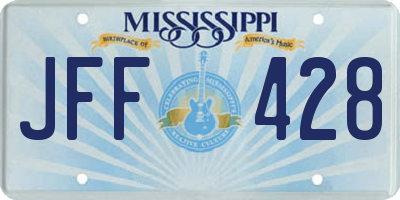 MS license plate JFF428